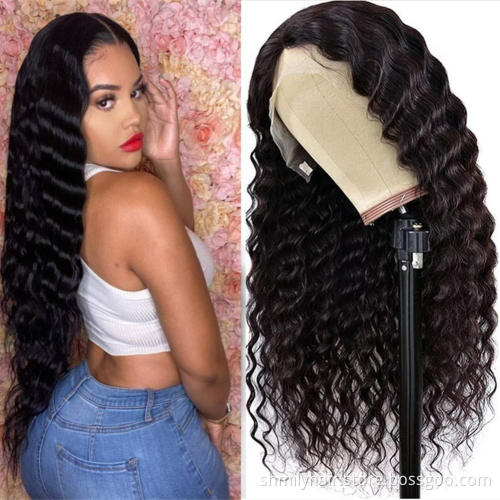 Factory Direct Indian Human Hair Vendors Deep Wave Lace Front 13x6 Wigs Indian Raw Virgin Remy Human Hair Deep Curly Wave Wig